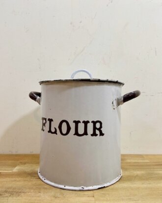 Vintage Enamel Flour Bin【B1965】