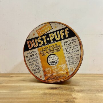 Vintage Dust Puff Tin Can【B3489】