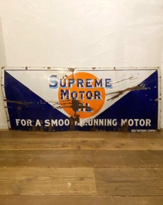 Vintage Gulf Supreme Motor Oil Sign【B3221】