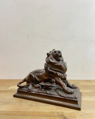 Antique Bronze Lion Inkpot【B1447】