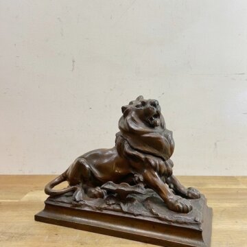 Antique Bronze Lion Inkpot【B1447】