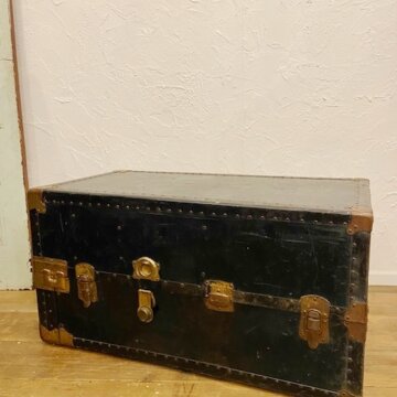 Antique Train Ship Steamer Trunk 【B2631】