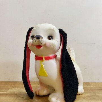 Vintage Sleep Eyes Rubber Squeak Dog【B5110】