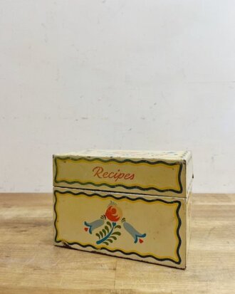 Vintage Metal Recipe Box 【B5156】