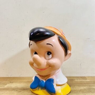 Vintage 70s pinocchio Head Bank【B5146】