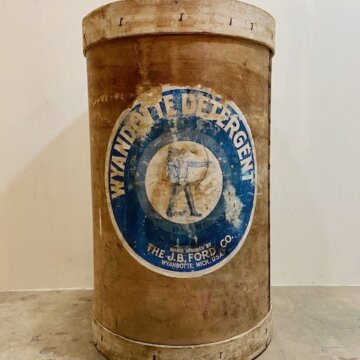 Vintage Wood Drum Storage【B5073】