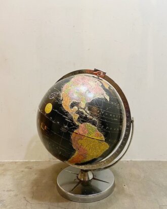 1960’s Replogle Black Ocean Globe【B5049】