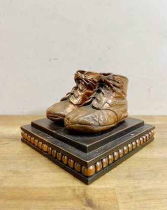 Vintage Bronze Baby Shoe Book Ends【B4887】