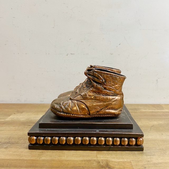 Vintage Bronze Baby Shoe Book Ends【B4887】 - 画像 (3)