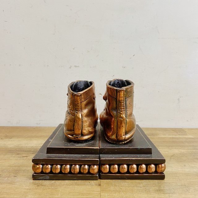 Vintage Bronze Baby Shoe Book Ends【B4887】 - 画像 (4)
