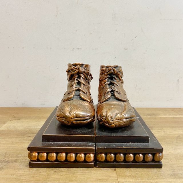 Vintage Bronze Baby Shoe Book Ends【B4887】 - 画像 (6)