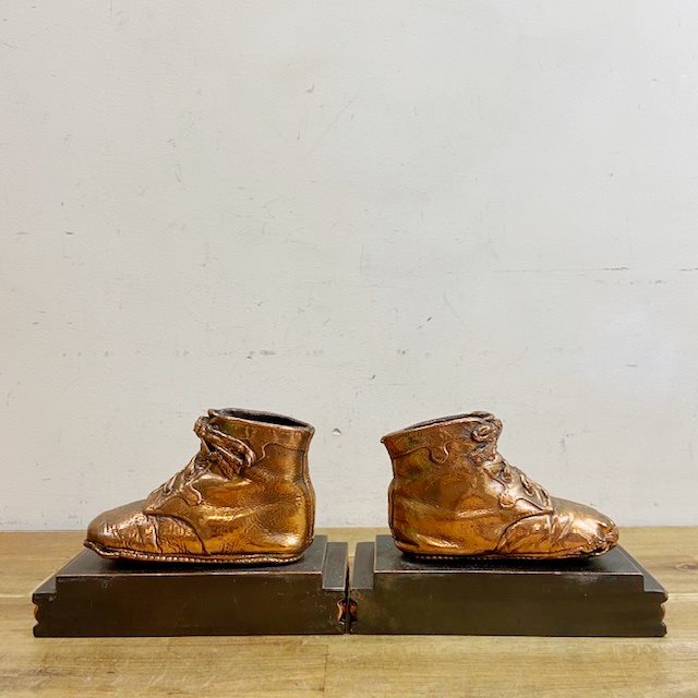 Vintage Bronze Baby Shoe Book Ends【B4887】 - 画像 (7)