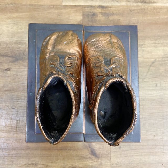 Vintage Bronze Baby Shoe Book Ends【B4887】 - 画像 (10)