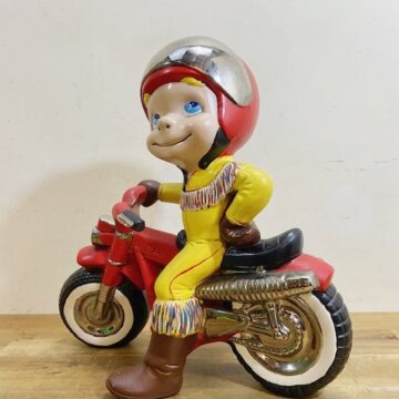 Vintage Ceramic Motorcycle Boy【B5375】