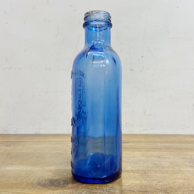 Vintage Blue Glass Bottle【B5291】 - 画像 (3)