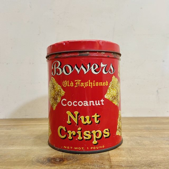 Vintage Bowers Nut Crisps Can【B6986】 - 画像 (2)
