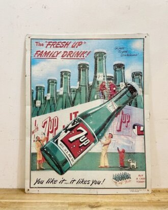 Vintage 7up Advertising Sign【B7031】