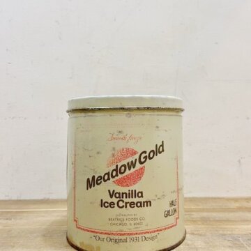 Vintage Meadow Gold Vanilla Ice Cream Tin【B6985】