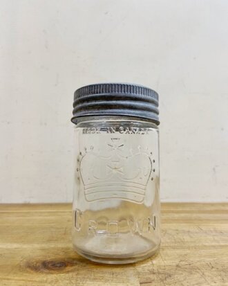 Vintage Crown Mason Jar【B7198】