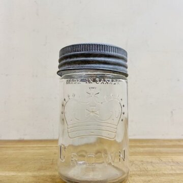 Vintage Crown Mason Jar【B7198】