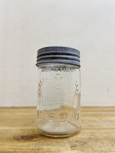 Vintage Crown Mason Jar【B7198】