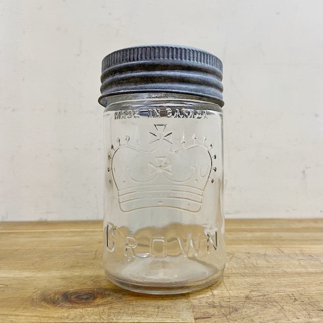 Vintage Crown Mason Jar【B7198】 - 画像 (2)