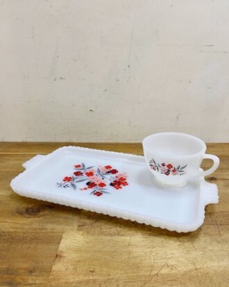 Fire King Primrose Snack Set【B7218】