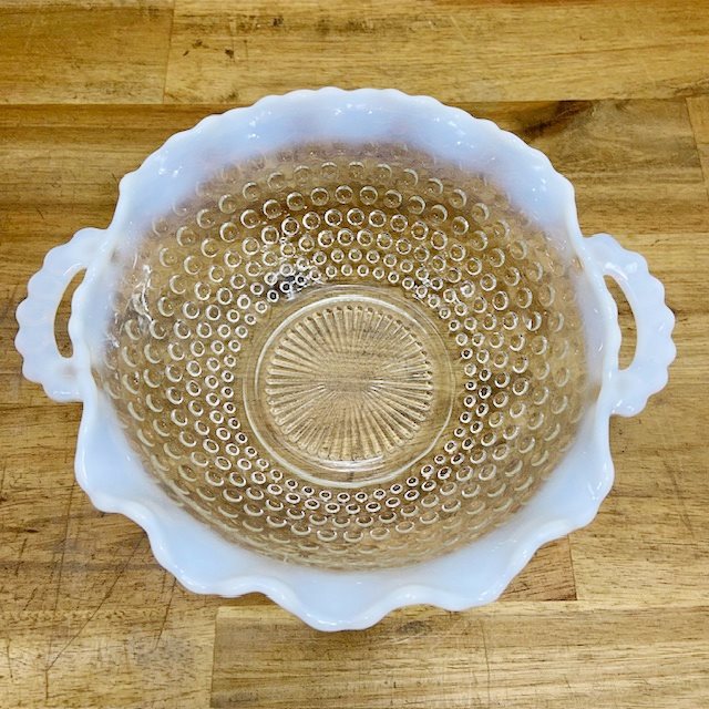 Anchor Hocking Moonstone Handled Bowl【B7214】 - 画像 (6)
