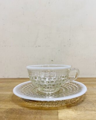 Anchor Hocking Moonstone Cup＆Saucer【B7223】