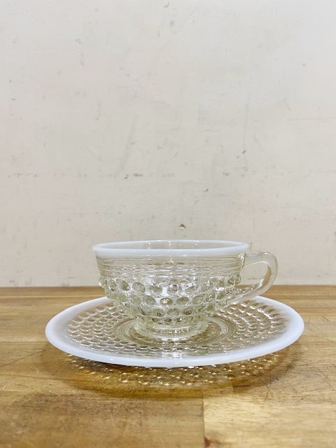 Anchor Hocking Moonstone Cup&Saucer【B7223】