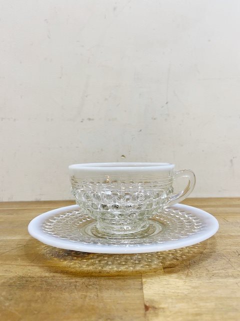 Anchor Hocking Moonstone Cup&Saucer【B7224】