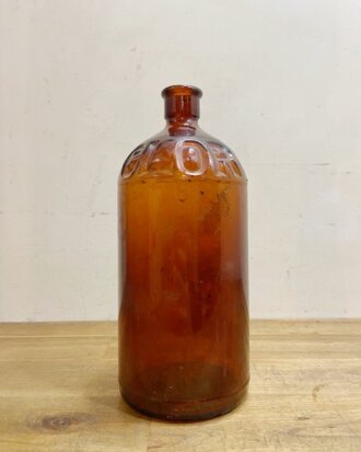 Vintage Sani-Clor Amber Glass Bottle【B3405】