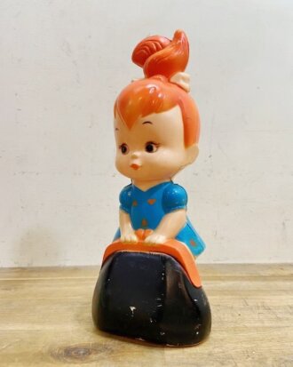 Vintage Hanna Barbera Flintstone Pebbles Coin Bank【B8895】