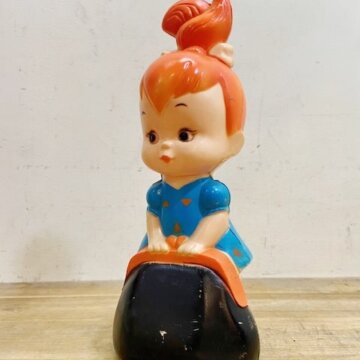Vintage Hanna Barbera Flintstone Pebbles Coin Bank【B8895】