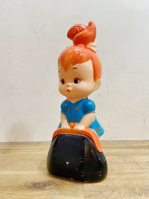 Vintage Hanna Barbera Flintstone Pebbles Coin Bank【B8895】