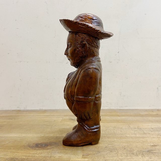 Vintage Hand Carved Wood Figurine 【B9754】 - 画像 (3)