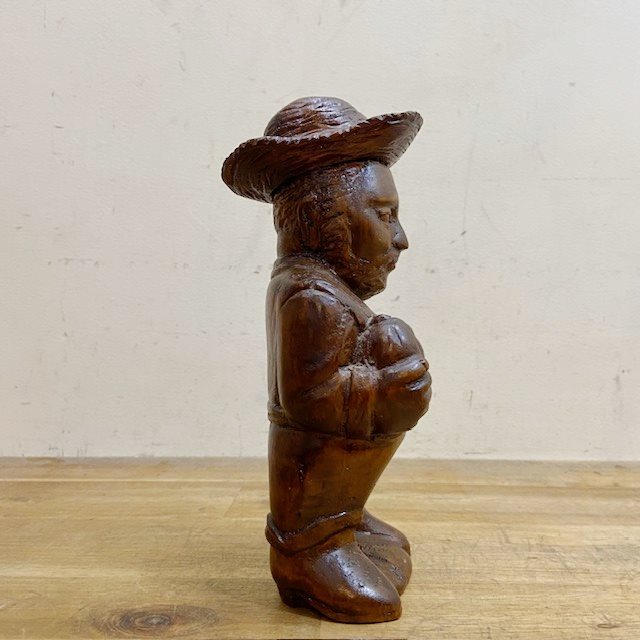 Vintage Hand Carved Wood Figurine 【B9754】 - 画像 (5)